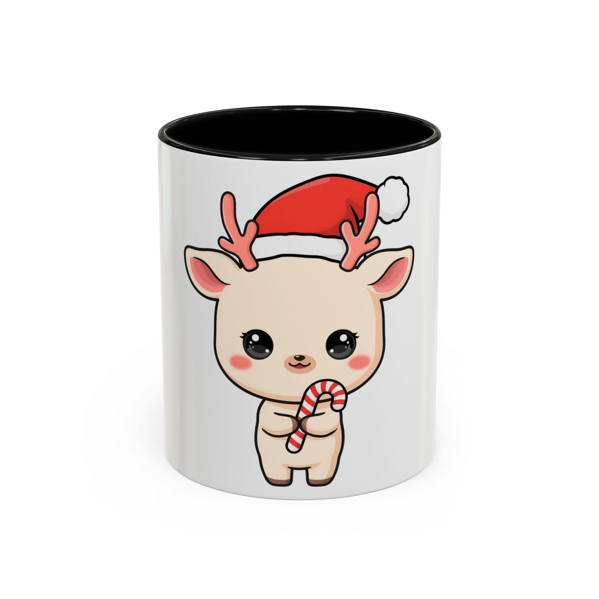 Kawaii Reindeer Christmas Accent Coffee Mug