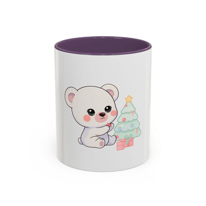 Kawaii Polar Bear Christmas Mug, 11 oz Accent Coffee Mug