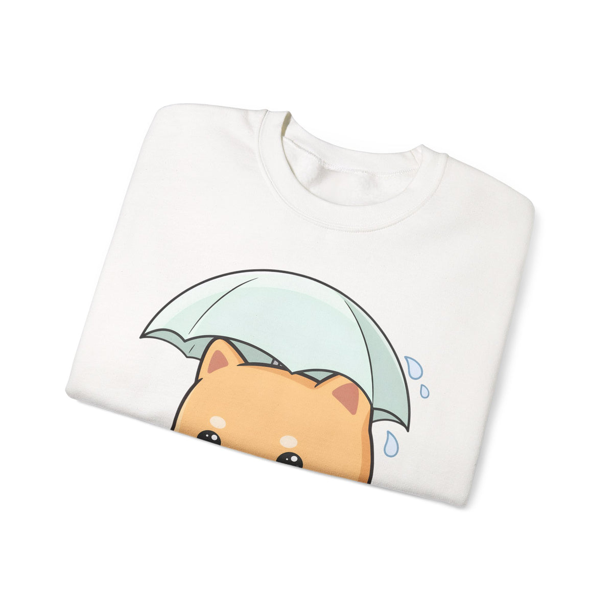 Kawaii Shiba Inu Sweatshirt, Cute Rainy Day Crewneck