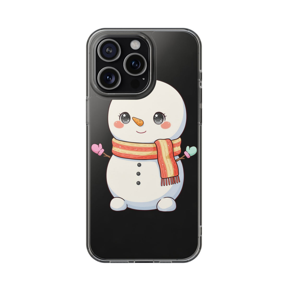 Kawaii Snowman Phone Case – Cute Christmas Clear Case