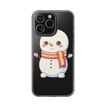 Kawaii Snowman Phone Case – Cute Christmas Clear Case