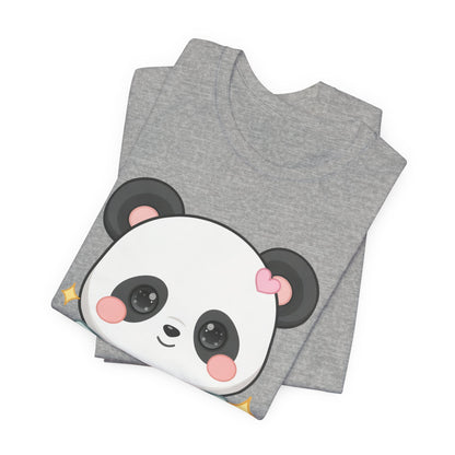 Kawaii Panda T-Shirt, Cozy Blanket Chibi Animal Tee