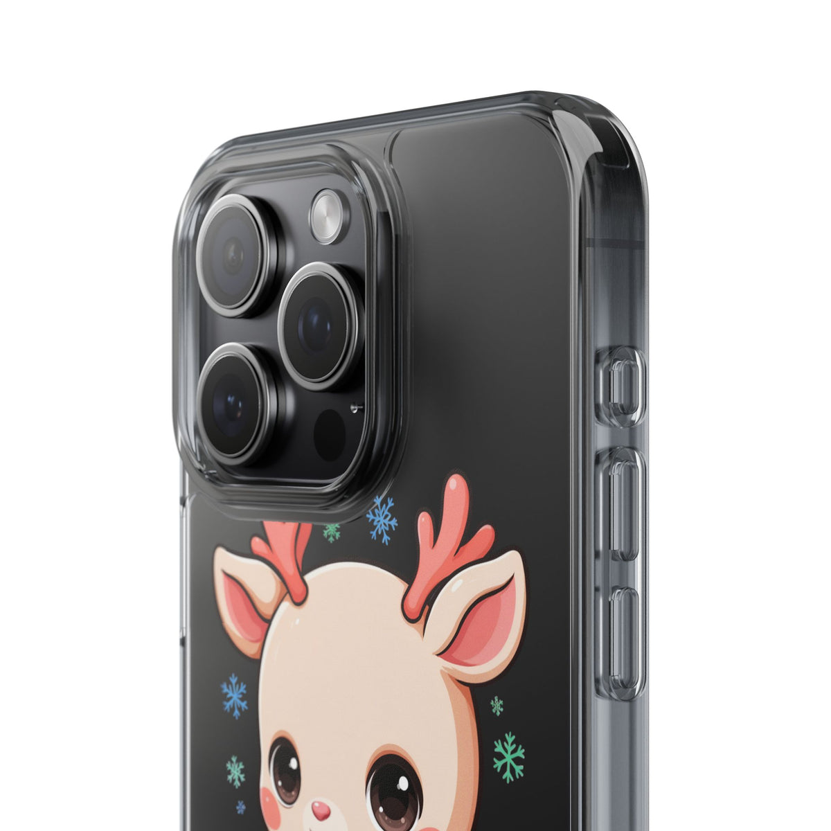 Christmas Reindeer Clear Impact-Resistant Phone Case