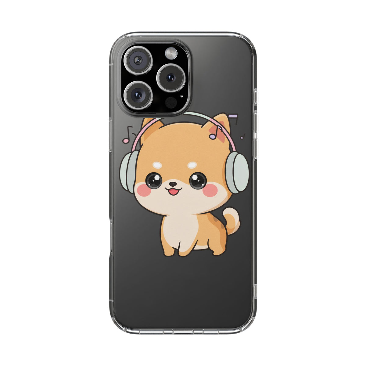Kawaii Shiba Inu Phone Case – Music Lover Clear Case