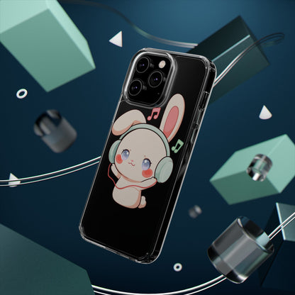 Kawaii Bunny Phone Case, Cute Music Lover Gift