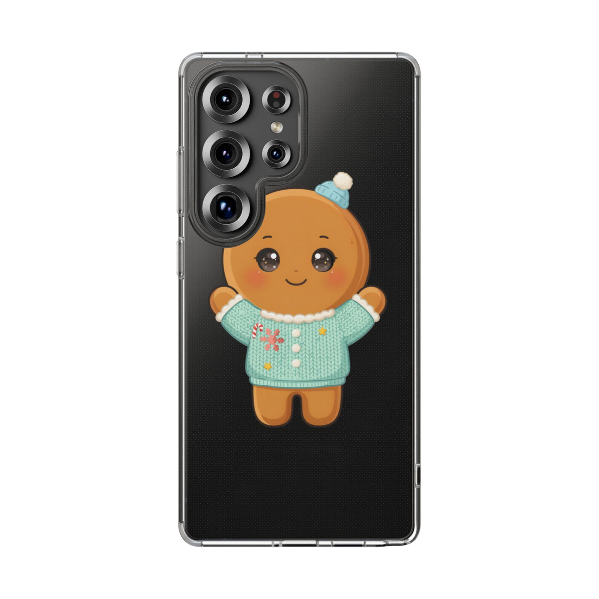 Kawaii Gingerbread Phone Case, Cute Christmas Sweater Cookie