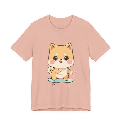 Kawaii Shiba Inu Skateboarder Tee for Dog Lovers