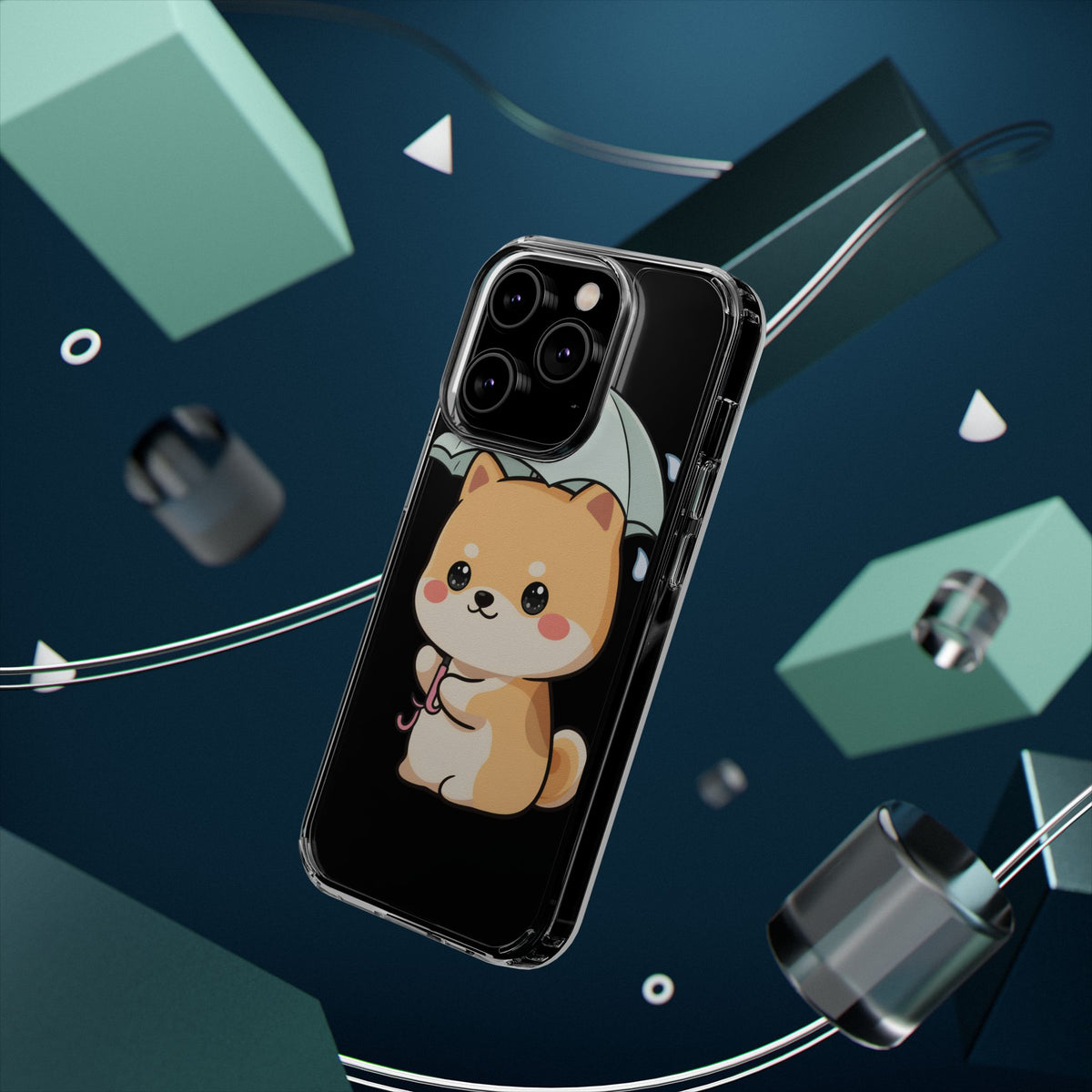 Shiba Inu Phone Case, Kawaii Rainy Day Pup