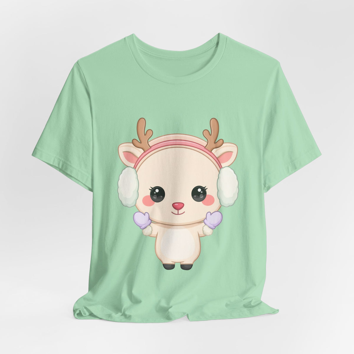 Kawaii Reindeer T-Shirt, Cute Winter Animal Tee