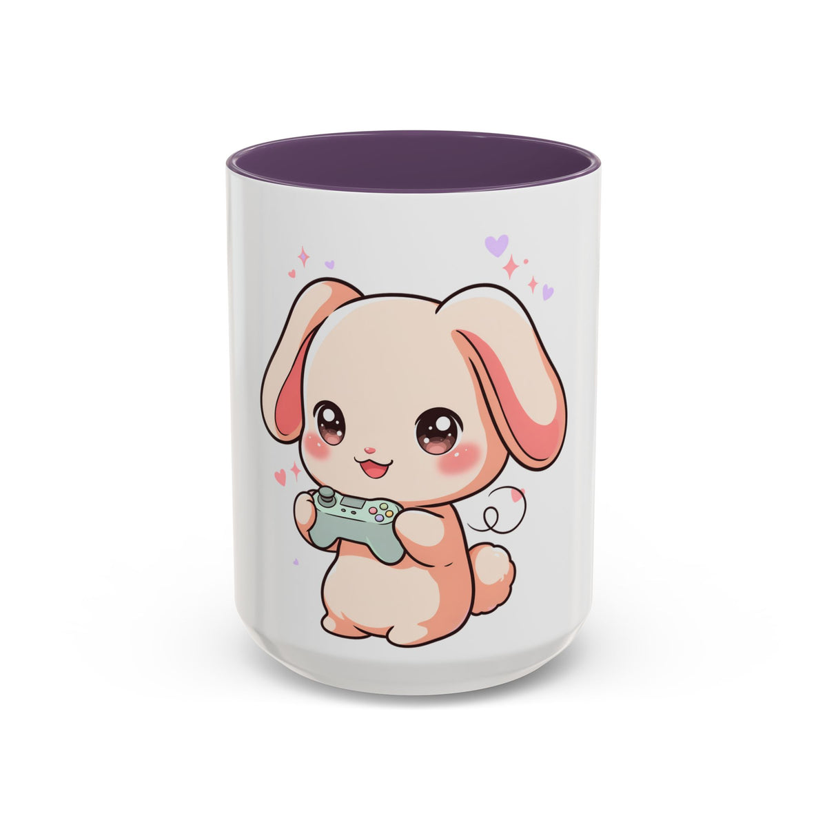 Gamer Bunny Accent Coffee Mug for Kawaii Game Lovers