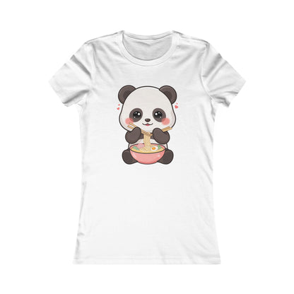 Kawaii Panda Ramen Women's Tee, Cute Noodle Lover Shirt