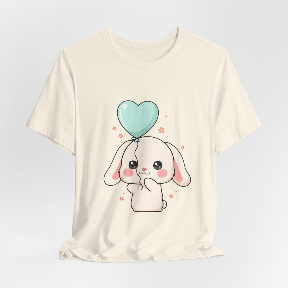 Kawaii Bunny T-Shirt with Balloon – Cute Chibi Rabbit Tee