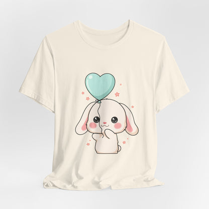 Kawaii Bunny T-Shirt with Balloon – Cute Chibi Rabbit Tee