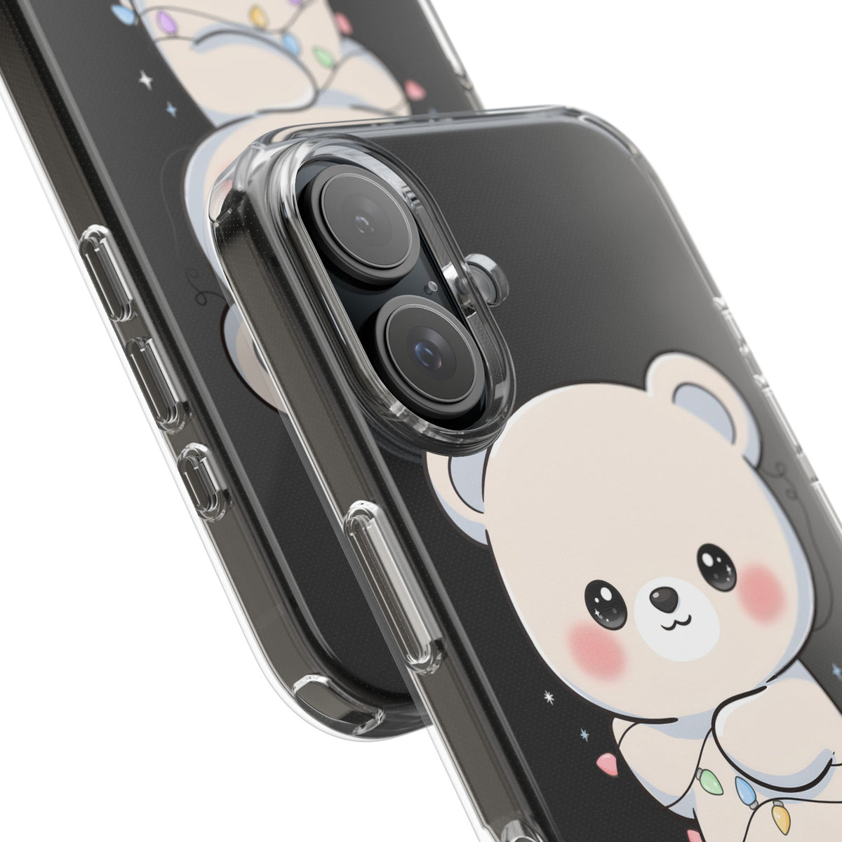 Kawaii Polar Bear Phone Case with Fairy Lights