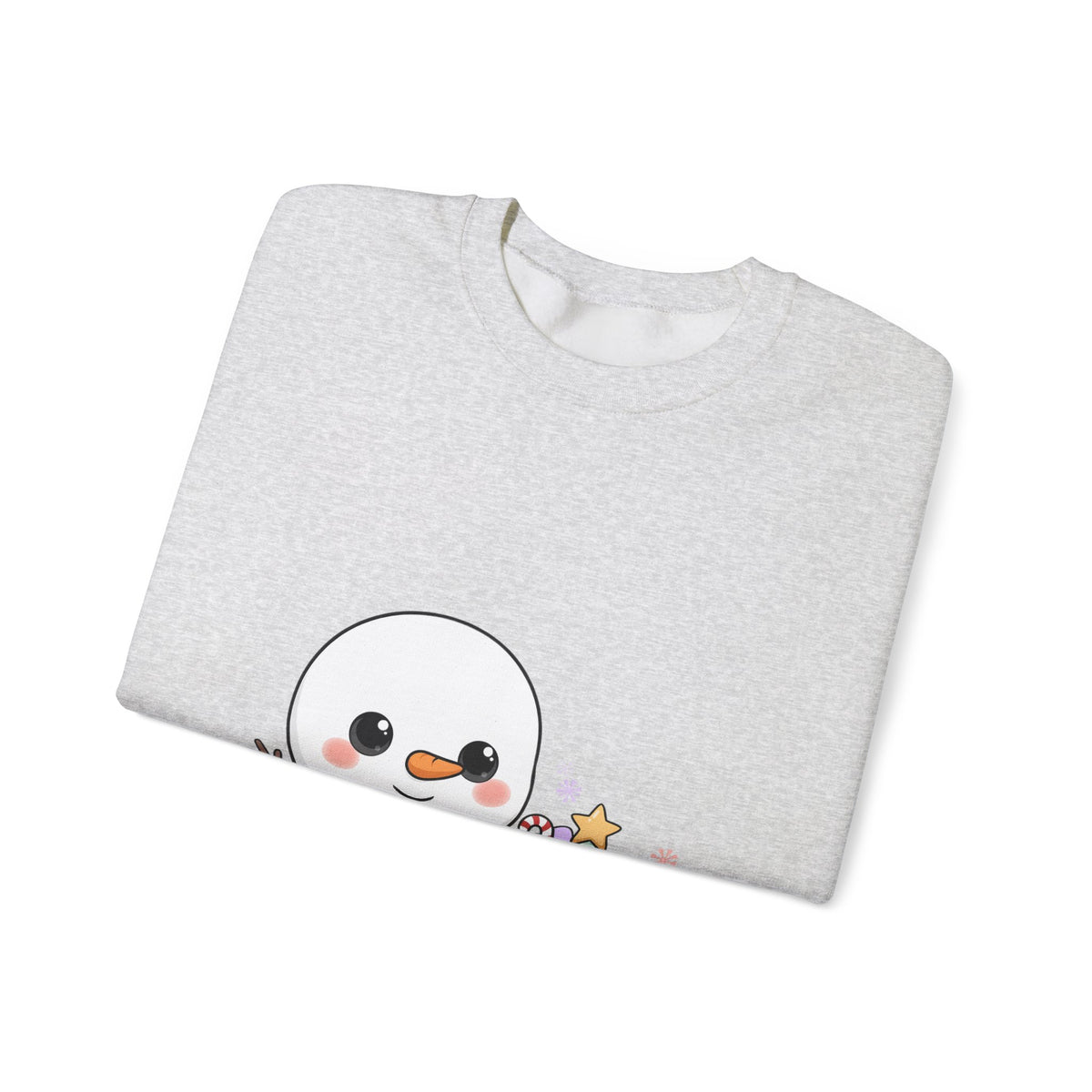 Cute Snowman Christmas Sweatshirt, Kawaii Holiday Crewneck