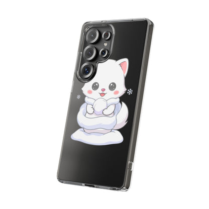 Kawaii Arctic Fox Phone Case, Cute Snow Day Gift