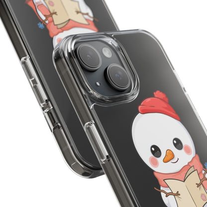 Kawaii Snowman Phone Case Reading to Santa