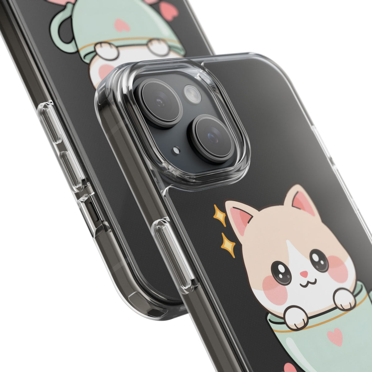 Kawaii Cat Phone Case, Cute Teacup Kitty Gift