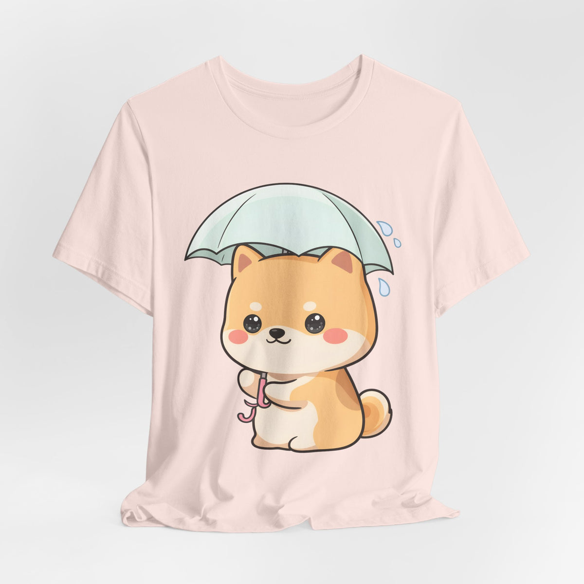 Kawaii Shiba Inu Umbrella T-Shirt for Rainy Day Fans