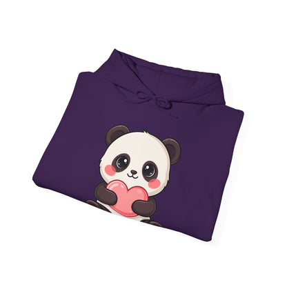 Kawaii Panda Hoodie, Cute Heart Hug Unisex Sweatshirt