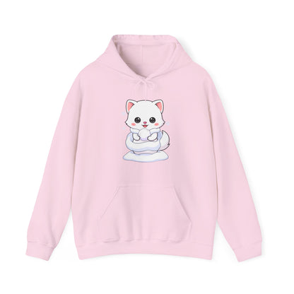 Kawaii Arctic Fox Hoodie, Cute Winter Animal Sweatshirt