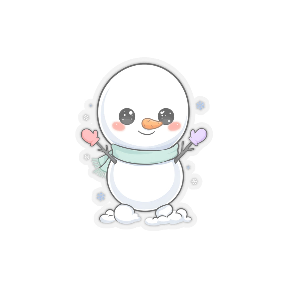 Kawaii Snowman Sticker for Cozy Winter Decor