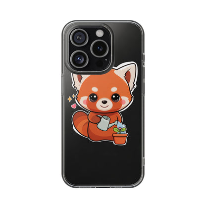 Red Panda Phone Case, Cute Plant Lover Gift