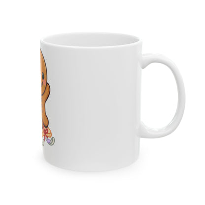 Gingerbread Man Mug – Cute Christmas Sledding Gift