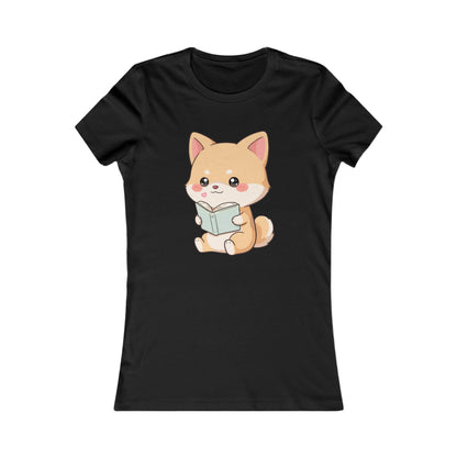 Kawaii Shiba Inu Reading Tee for Book Lovers