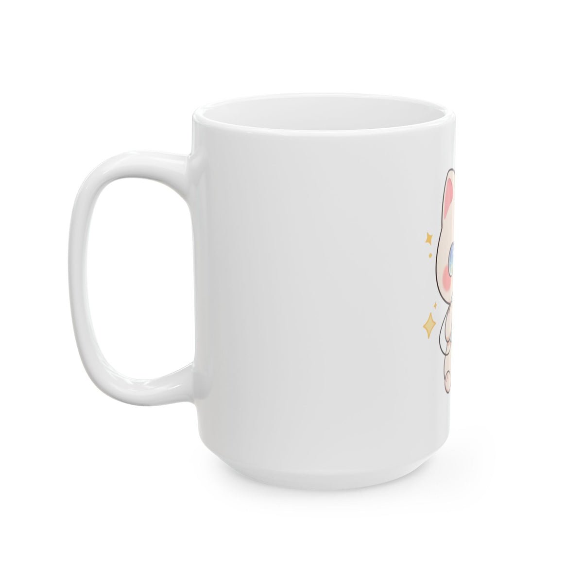Kawaii Gamer Cat Mug, Cute Video Game Cat Ceramic Coffee Mug