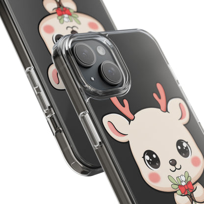 Kawaii Christmas Reindeer Clear Phone Case Gift