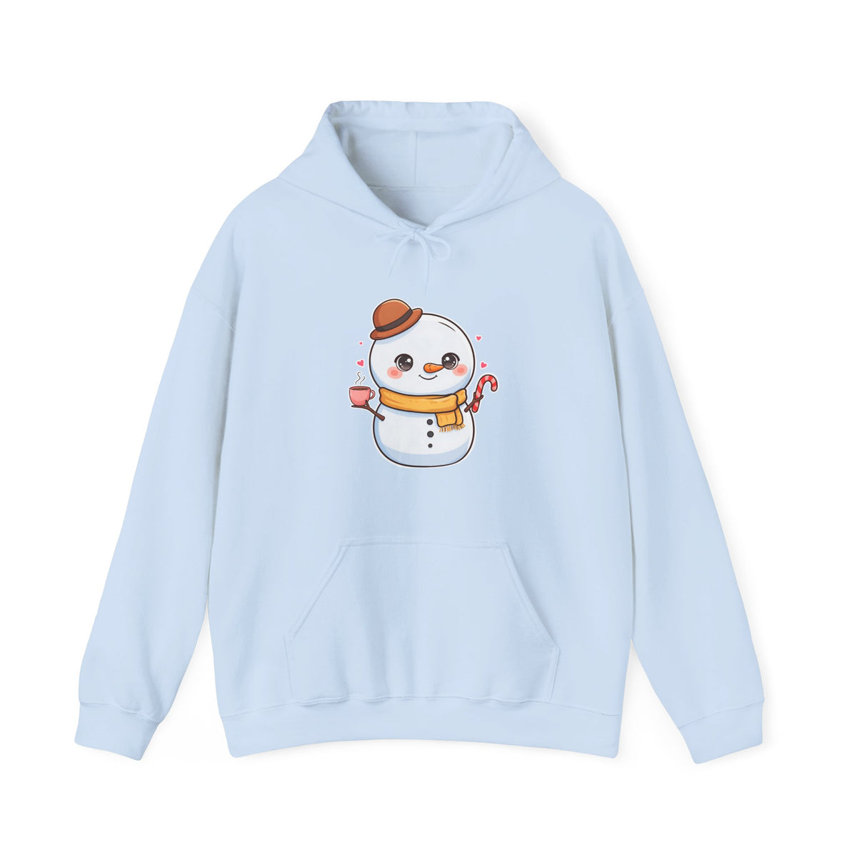 Kawaii Snowman Hoodie, Cozy Winter Unisex Sweatshirt