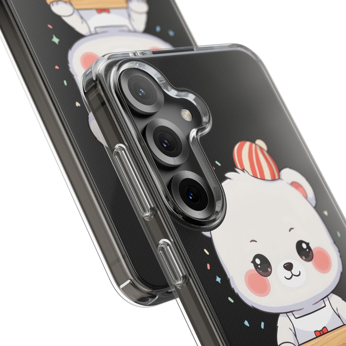 Christmas Bear Cookie Baking Clear Phone Case