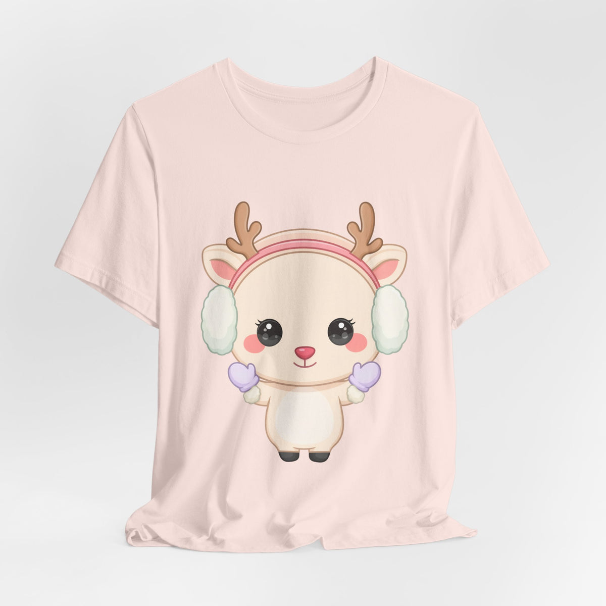 Kawaii Reindeer T-Shirt, Cute Winter Animal Tee