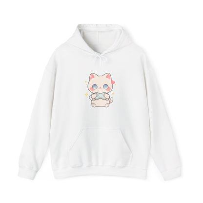 Kawaii Gamer Cat Hoodie for Cozy Gaming Nights