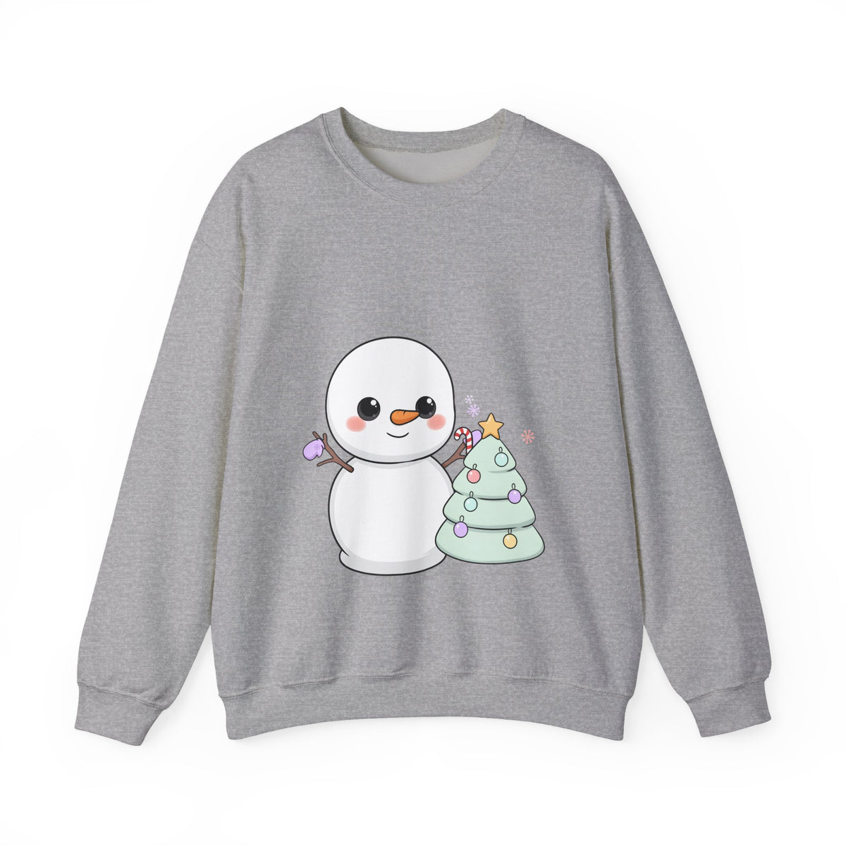 Cute Snowman Christmas Sweatshirt, Kawaii Holiday Crewneck