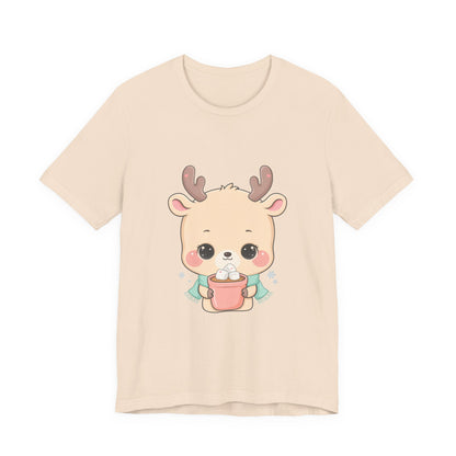 Kawaii Reindeer T-Shirt for Cozy Cocoa Season