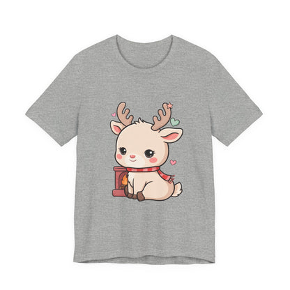 Kawaii Reindeer T-Shirt for Cozy Christmas Fans