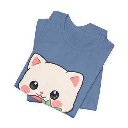 Kawaii Cat Strawberry T-Shirt, Cute Cat Lover Gift