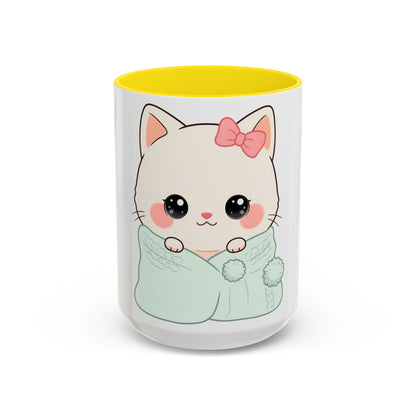 Cozy Cat Accent Mug for Kawaii Cat Lovers