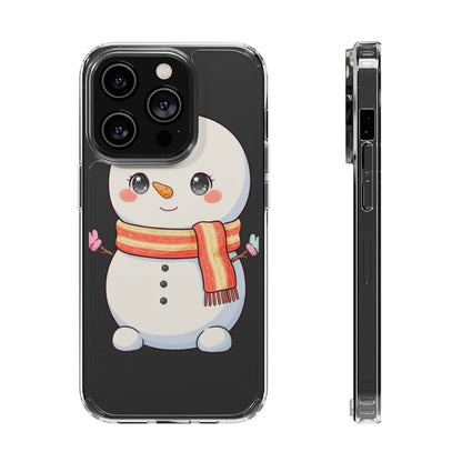 Kawaii Snowman Phone Case – Cute Christmas Clear Case
