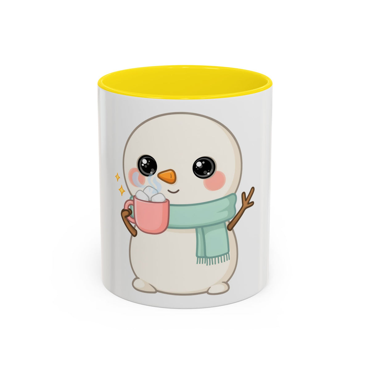 Kawaii Snowman Accent Coffee Mug for Cozy Cocoa Fans