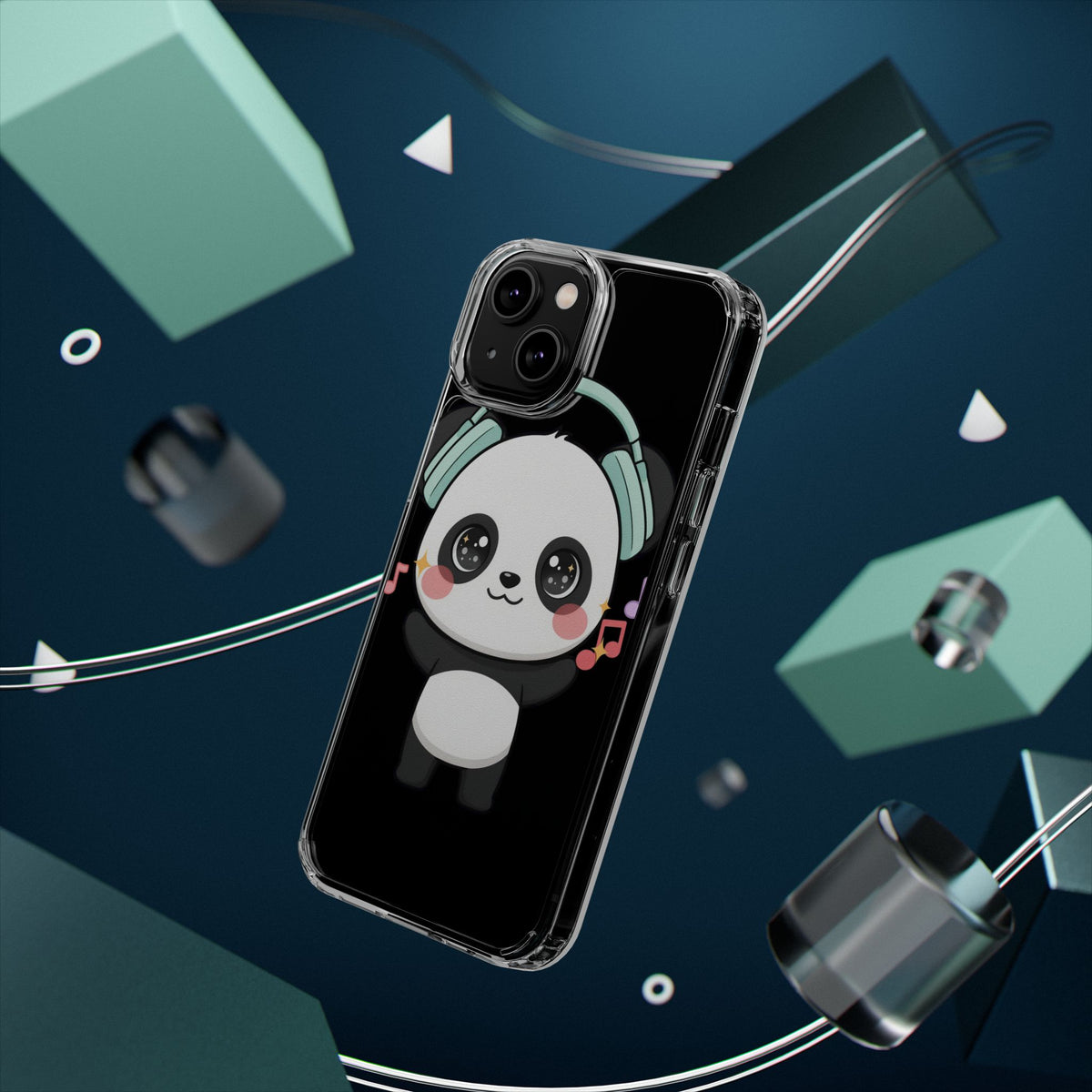 Kawaii Panda Phone Case with Headphones