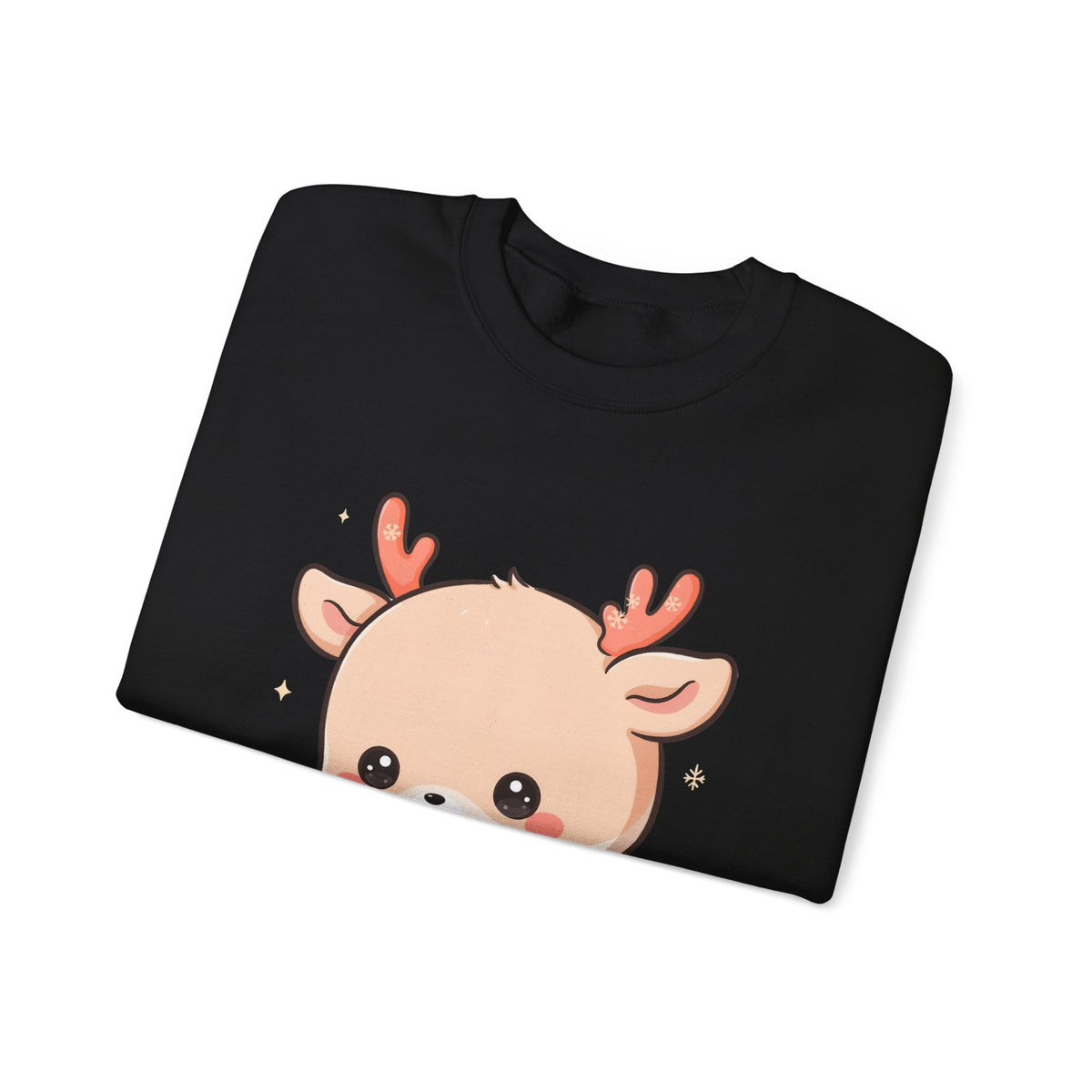Kawaii Christmas Reindeer Sweatshirt, Cute Holiday Crewneck