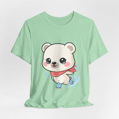 Kawaii Ice Skating Polar Bear Tee for Winter Gift Giving