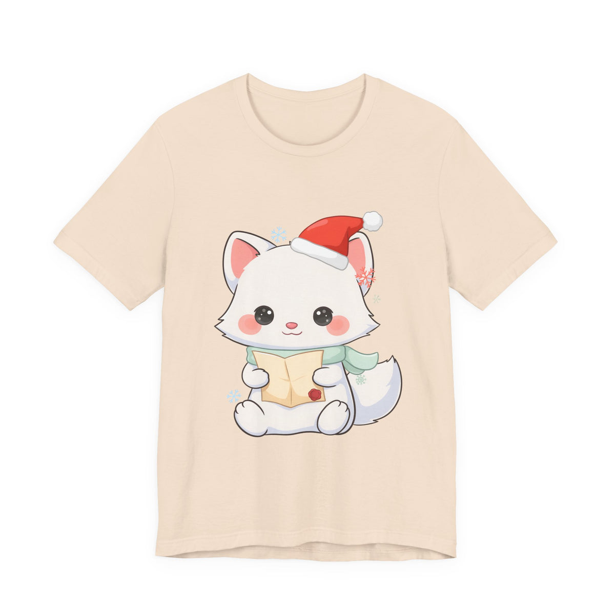 Christmas Arctic Fox T-Shirt for Cozy Holiday Readers