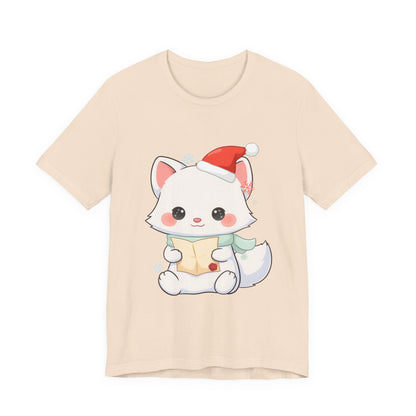 Christmas Arctic Fox T-Shirt for Cozy Holiday Readers