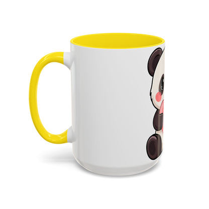 Kawaii Panda Heart Accent Coffee Mug