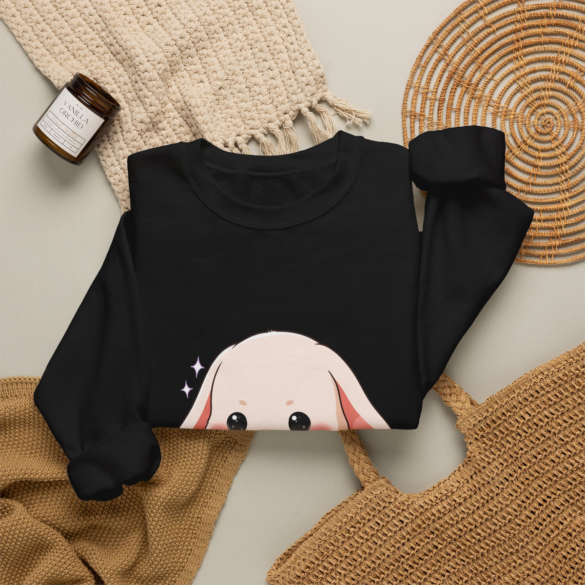 Kawaii Bunny Sweatshirt, Cute Chibi Tea Cup Rabbit