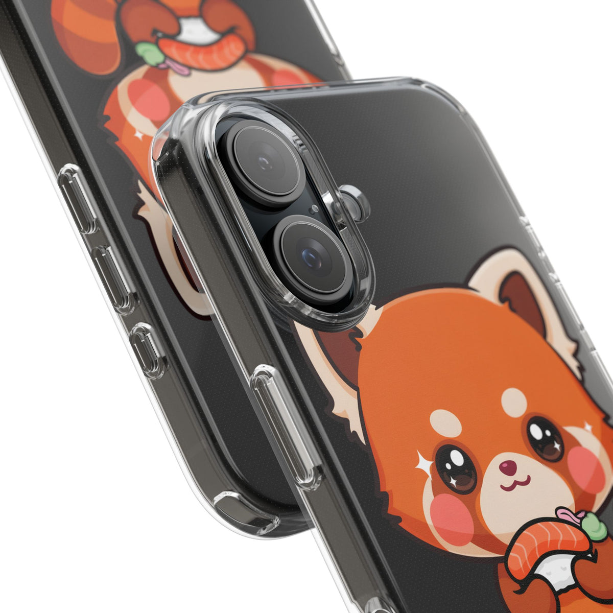 Red Panda Sushi Phone Case, Cute Kawaii Clear Case